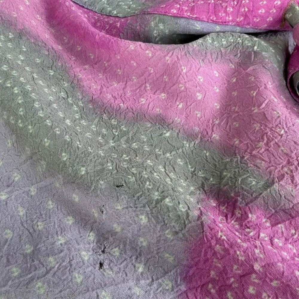 Boho Reversible Wrap Skirt Silk Purple Pink Tie Hippie Indie Fairy Layered - Picture 11 of 12